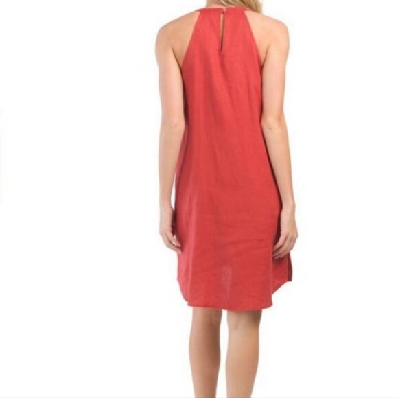 Sigrid Olsen 100% Linen Dress - Red Orange - Medium - Picture 4 of 12